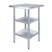 AMGOOD 24x24 Prep Table with Stainless Steel Top and 2 Shelves AMG WT-2424-2SH